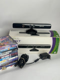 Xbox 360 Kinect Bundle - Sensor + Power Adapter + 11 Games + Original Box - Tested!
