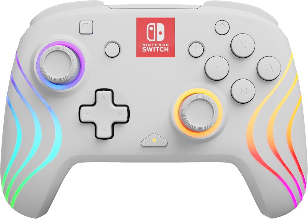 PDP Afterglow Wave Wireless Controller for Nintendo Switch – White & Red – Tested & Working