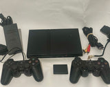 Sony PlayStation 2 Slim Console Bundle – Tested – 2 Controllers + Memory Card + Free Games