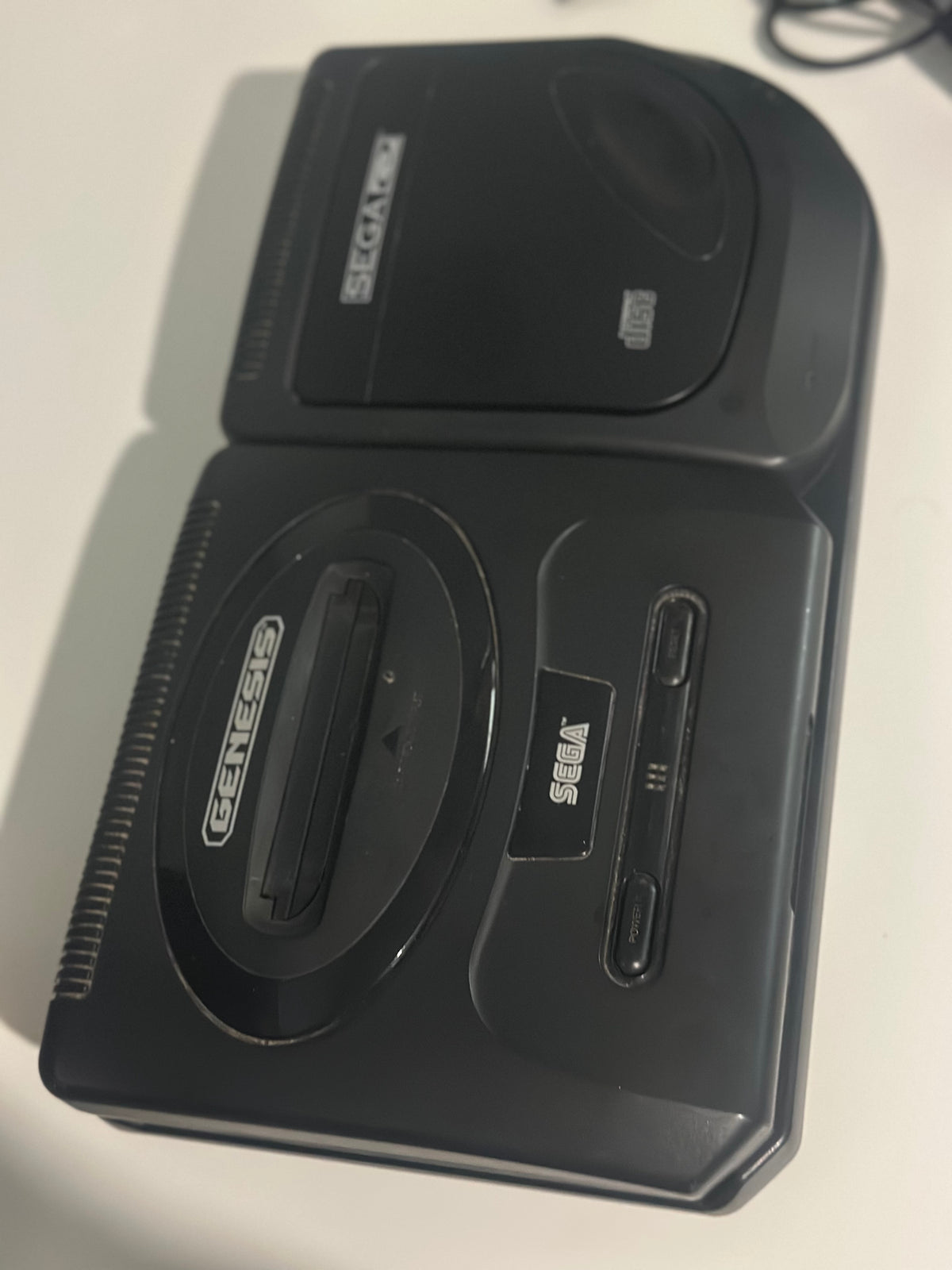Sega Genesis Model 2 Console + Sega CD Model 2 Bundle For Parts / Repair Untested