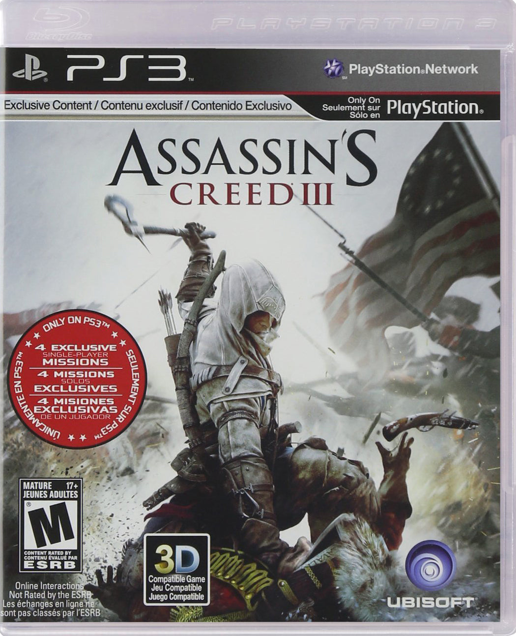 Assassin's Creed III 3 Edición GameStop (Sony PlayStation 3 PS3, 2012) Cib Ps 3