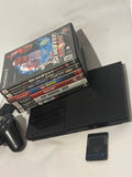 Sony PlayStation 2 PS2 Slim Console Bundle w/ Controller, HDMI Adapter & 5 Games