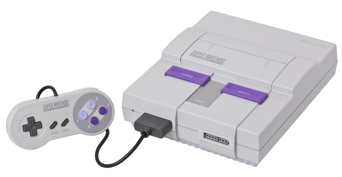 Paquete de trabajo probado para consola SNES original de Super Nintendo con 2 controladores