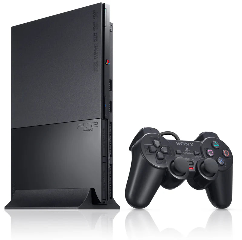 Sony PlayStation 2 Slim Console Bundle – Tested – 2 Controllers + Memory Card + Free Games