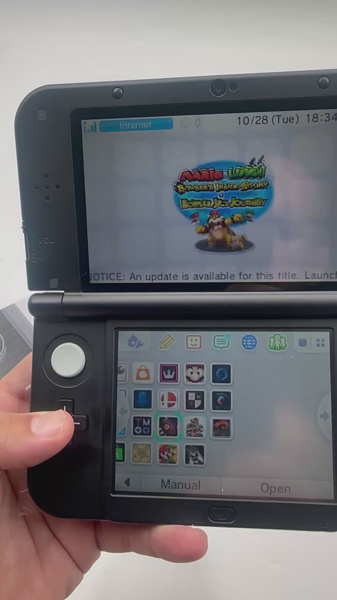 New Nintendo 3DS XL – Sun & Moon Edition (Refurbished) – With Japanese Metallic Black Box & Inserts