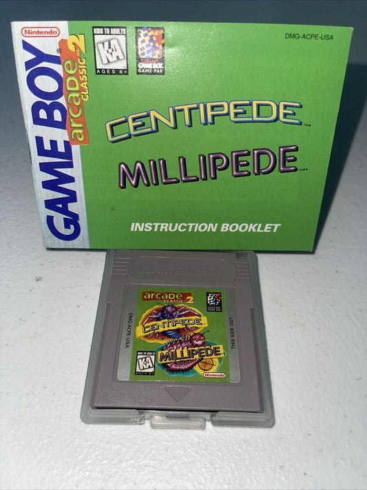 Centipede/Millipede (Nintendo Game Boy) Cart and Manual